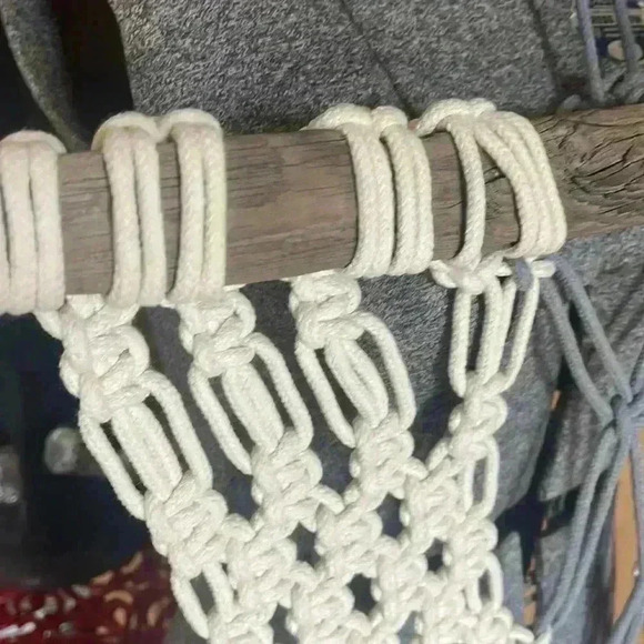 Homemade beautiful, macramé art piece on driftwood. This was made in California. - Picture 5 of 7